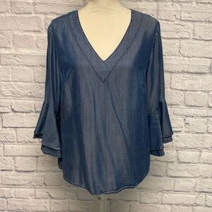 White House Black Market Blue Blouse